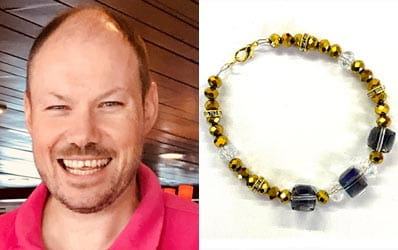 Mark Vardy, part of the Supercrafters, and examples of their jewellery